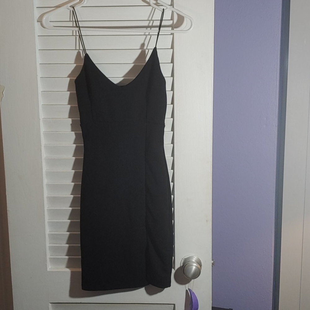 Nasty Gal black strappy mini dress